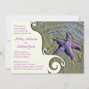 Invitación Recepción de bodas después de la playa Starfish so
