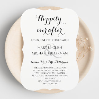 Invitación Recepción de bodas después Felices para siempre