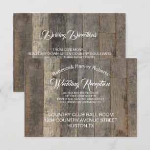 Invitación recepción de bodas en granos de madera del país oc