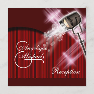 Invitación Recepción de bodas en Hollywood blanco rojo
