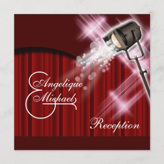 Invitación Recepción de bodas en Hollywood blanco rojo