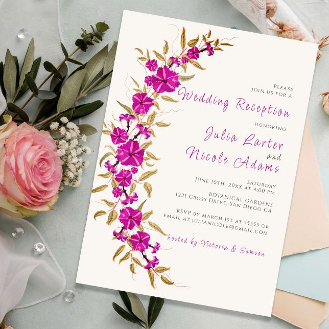 Invitación Recepción de bodas en jardín de flor de Trucha mor (Subido por el creador)