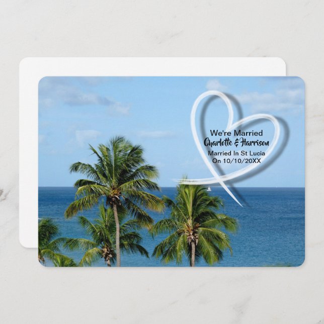 Invitación Recepción de bodas en pareja casada con Santa Lucí (Anverso / Reverso)