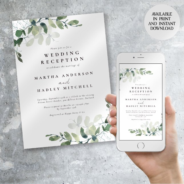 Invitación Recepción de bodas Eucalyptus (Subido por el creador)