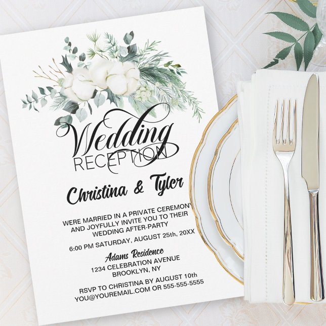 Invitación Recepción de bodas Eucalyptus Greenery (Subido por el creador)
