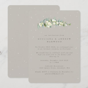 Invitación Recepción de bodas Greige Snowberry+Eucalyptus