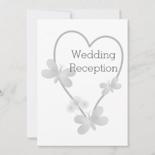 Invitación Recepción de bodas invitan a mariposa del corazón 
