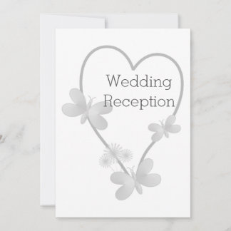 Invitación Recepción de bodas invitan a mariposa del corazón 