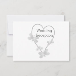 Invitación Recepción de bodas invitan a mariposas de corazón 