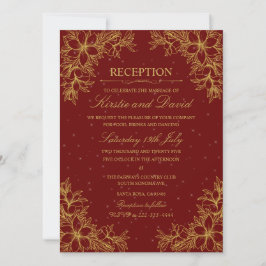 Invitación Recepción de Bodas Ornadas Ornadas de Oro