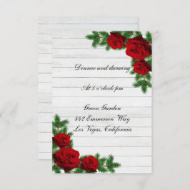 Invitación Recepción de bodas para Navidades de ramas de pino