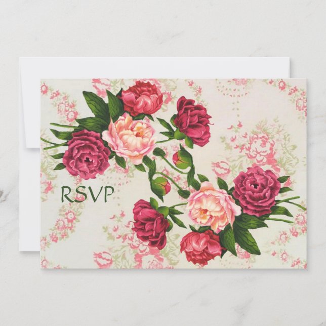 Invitación Recepción de bodas rosadas RSVP (Anverso)