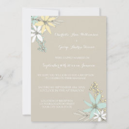 Invitación Recepción de bodas sólo flores de primavera rústic