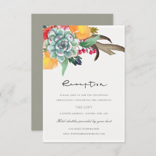 INVITACIÓN RECEPCIÓN DE BOHEMIAN ALLURE FLORAL SUCULENT ANTLE