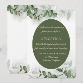 Invitación Recepción de Boho Acuarela Eucalipto Verde  