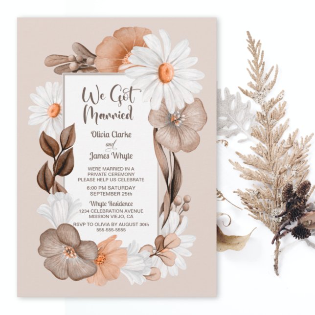 Invitación Recepción de Boho Fall Floral Boda Rústica (Subido por el creador)