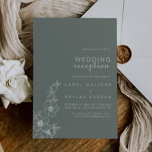 Invitación Recepción de Boho Green Destination Floral Wedding (Subido por el creador)