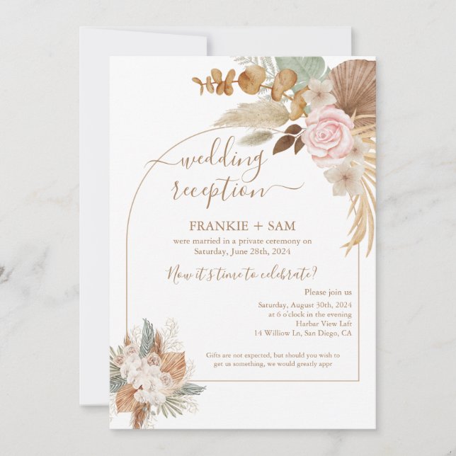 Invitación Recepción de Boho Photo Wedding (Anverso)