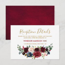 Invitación Recepción de Boho Rústico Floral de la Marina Roja