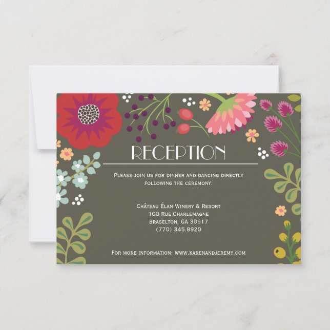 Invitación Recepción de Bunch con flores (Anverso)