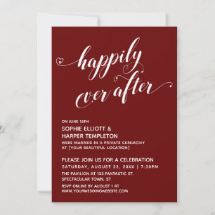 Invitación Recepción de Burgundy del guión de Corazones felic