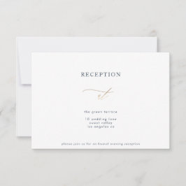 Invitación Recepción de caligrafía blanca azul de la Marina C