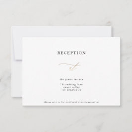 Invitación Recepción de caligrafía moderna de color blanco do