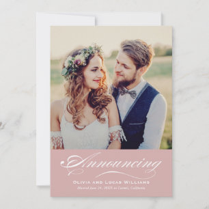 Invitación Recepción de Caligrafía Rosa Dulce Rosa