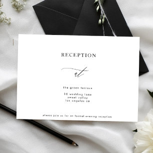 Invitación Recepción de Calli sencilla en blanco y negro