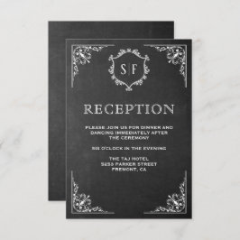 Invitación Recepción de Cartón Ornate Monograma