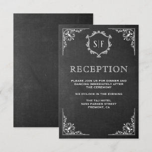 Invitación Recepción de Cartón Ornate Monograma