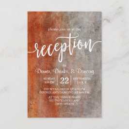 Invitación Recepción de casamiento de color gris Naranja de o