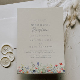 Invitación Recepción de casamiento de flores silvestres multi