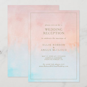 Invitación Recepción de casamiento de verano de la puesta de