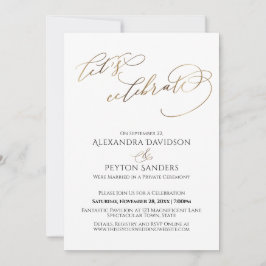 Invitación Recepción de Celebración con Caligrafía Dorada Ele