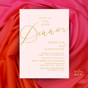 Invitación Recepción de cena de boda moderna feliz para siemp