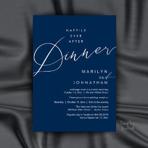 Invitación Recepción de cena de boda moderna feliz para siemp