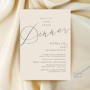 Invitación Recepción de cena de boda moderna feliz para siemp
