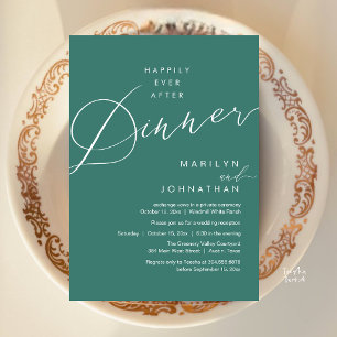 Invitación Recepción de cena de boda moderna feliz para siemp