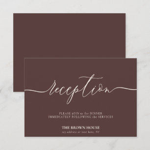 Invitación Recepción de Chocolate Brown después de la cena