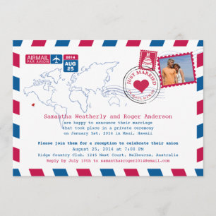 Invitación Recepción de correo aéreo Australia/Hawái