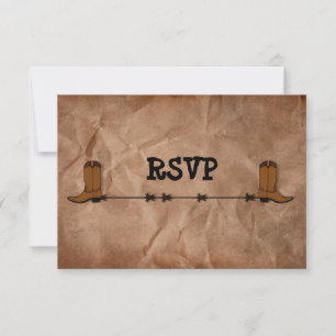 Invitación Recepción de Cowboy Boots RSVP