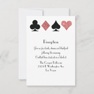 Invitación Recepción de Destiny Las Vegas Rosa Dorado Brillo