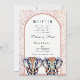 Invitación Recepción de elefante floral Boda indio