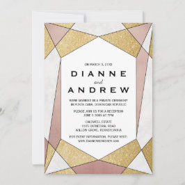 Invitación Recepción de Elopamento con Diamantes Geométricos 