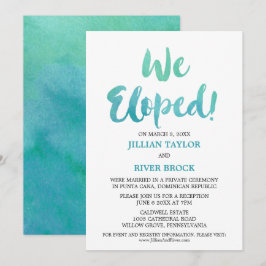 Invitación Recepción de Elopamiento en la Playa con Caligrafí