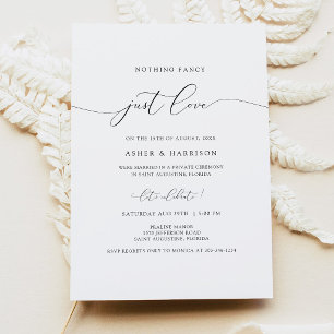 Invitación Recepción de Elopement con Caligrafía Moderna y El