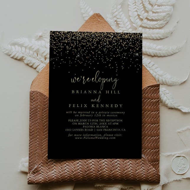 Invitación Recepción de Elopement con guión de incandescencia (Subido por el creador)