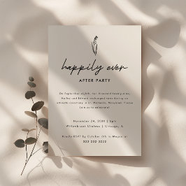 Invitación Recepción de Elopement de Boda floral minimalista