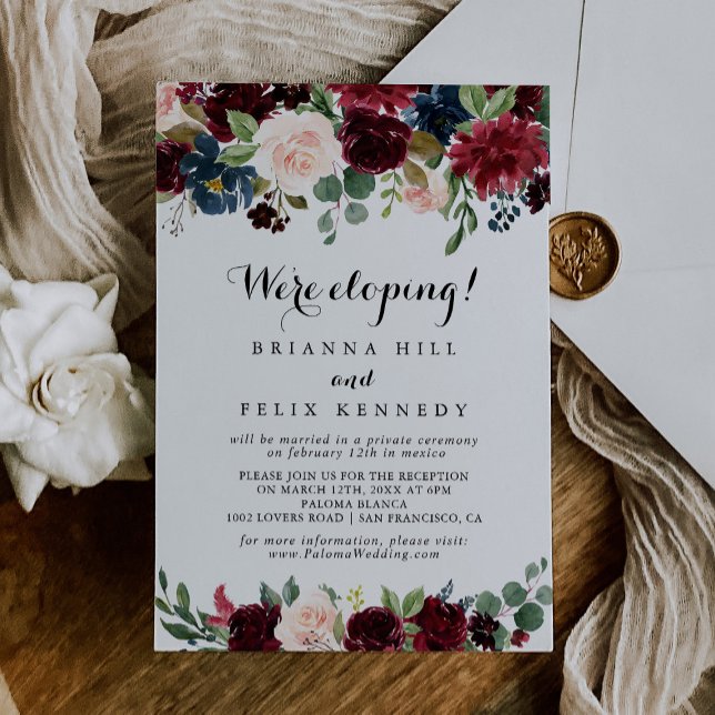 Invitación Recepción de Elopement de Calligraphy Modern de Ot (Subido por el creador)
